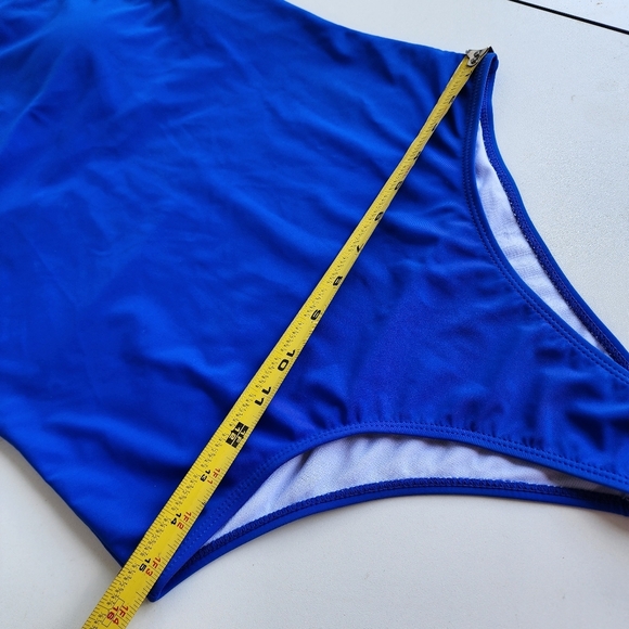 One Piece Swimsuit One Shoulder Royal Blue Women's Sz M Sw2 - Picture 9 of 13